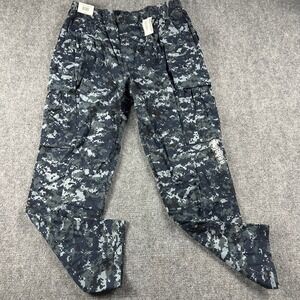 US Navy Cargo Pants Mens Large Regular Blue Digital Camo NWU Type III Trousers